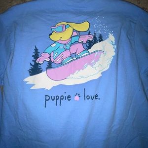 puppy love charity snowboarding dog shirt
